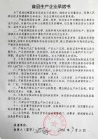 食品生产企业承诺书